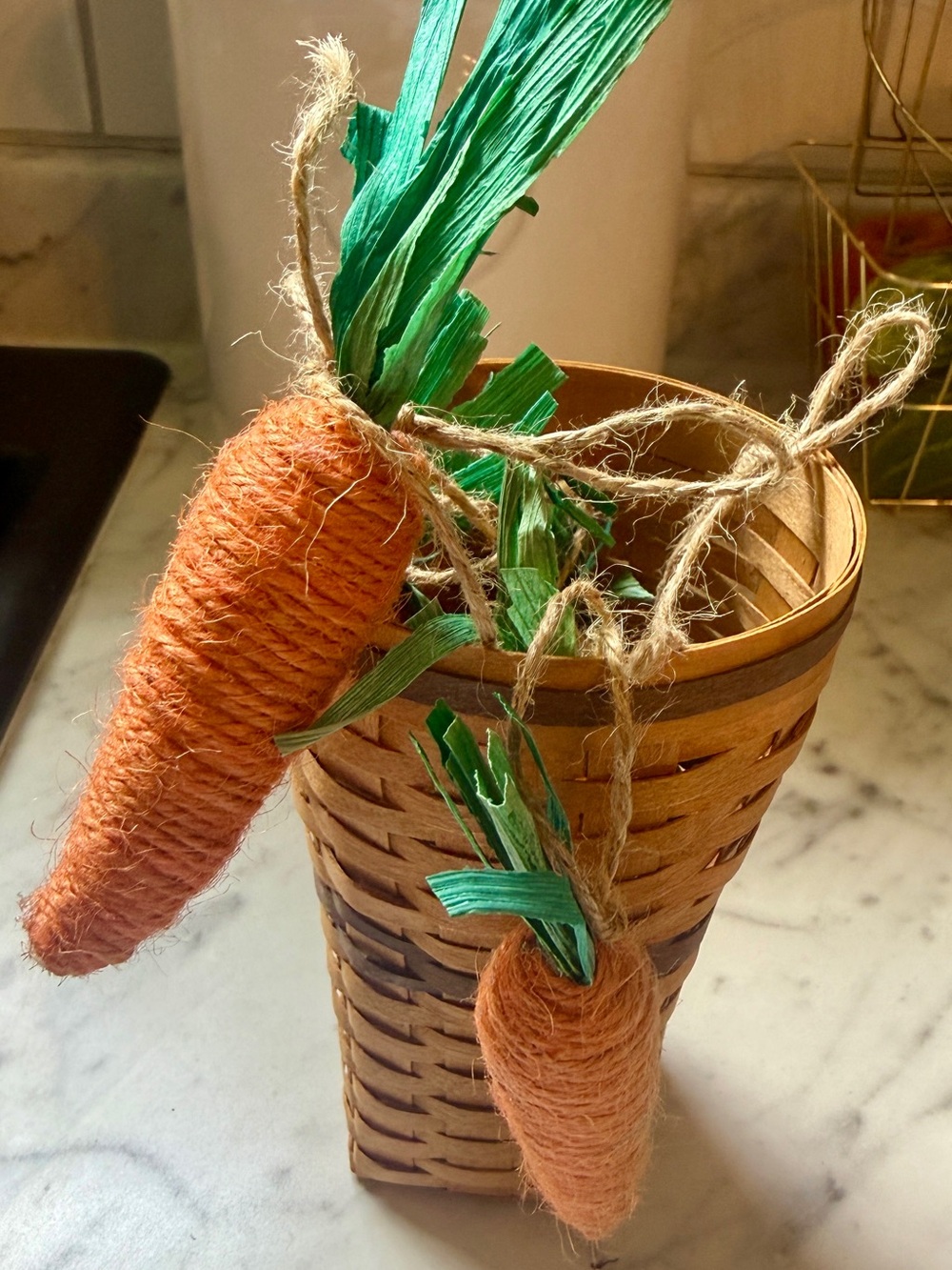 Cottagecore basket and carrot garland